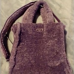 Kate Spade fur purse in purple
